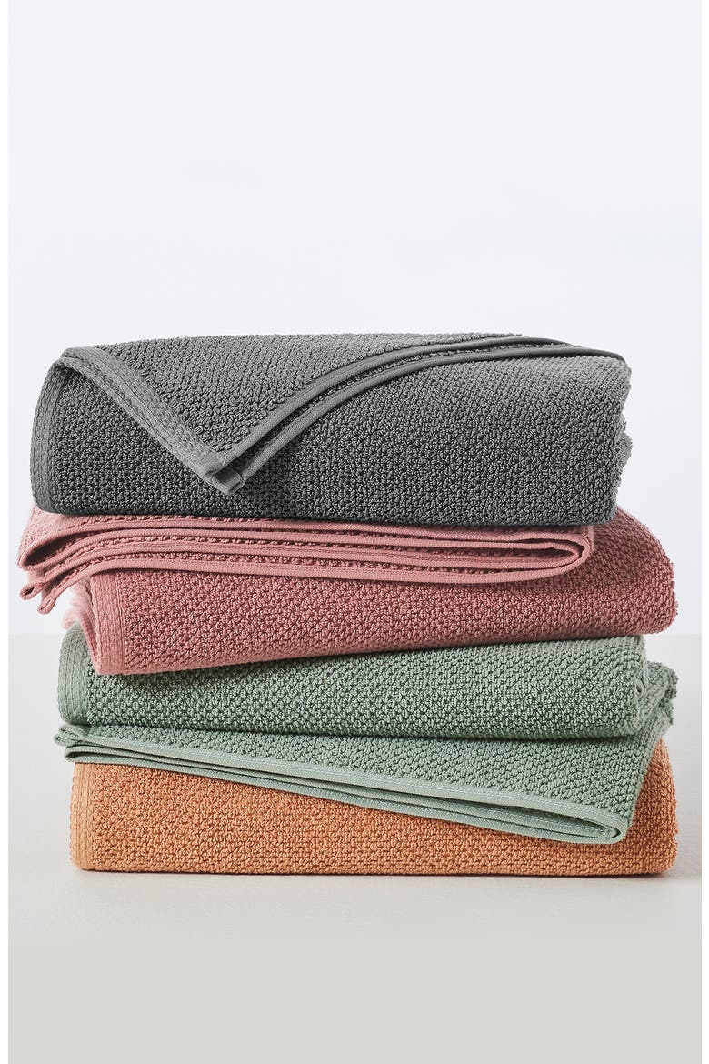Cotton 6-Pack Textured Washcloths, Alternate, color, DESERT ROSE