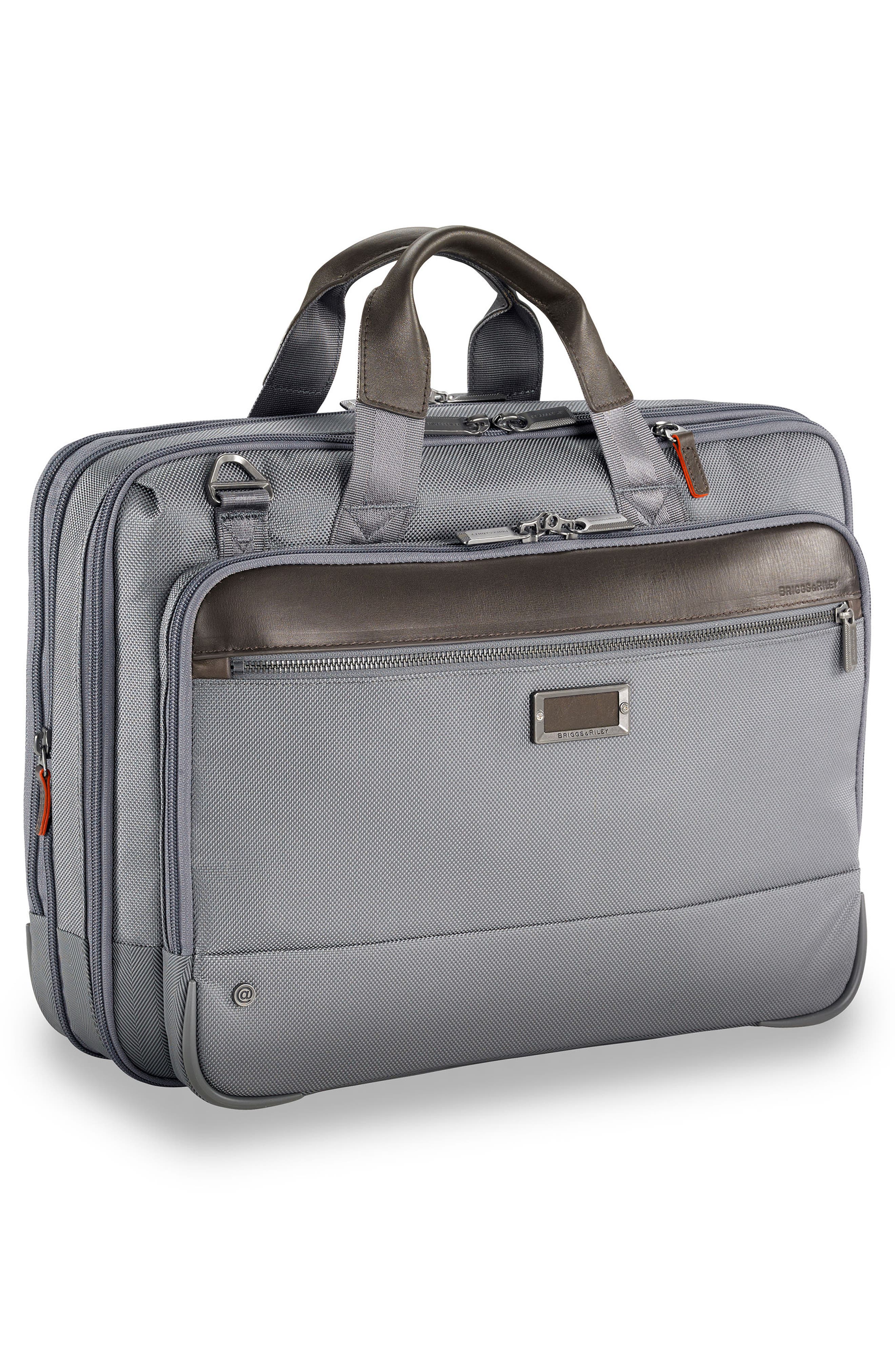 @work Expandable Briefcase, Alternate, color, GREY