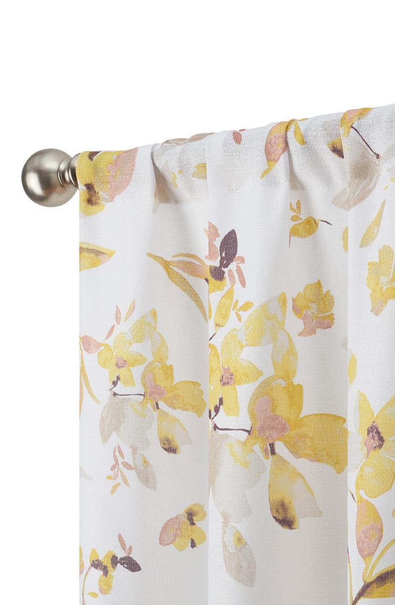 Lucky Brand Watercolor Floral Set of 2 Curtain Panels, Alternate, color, 