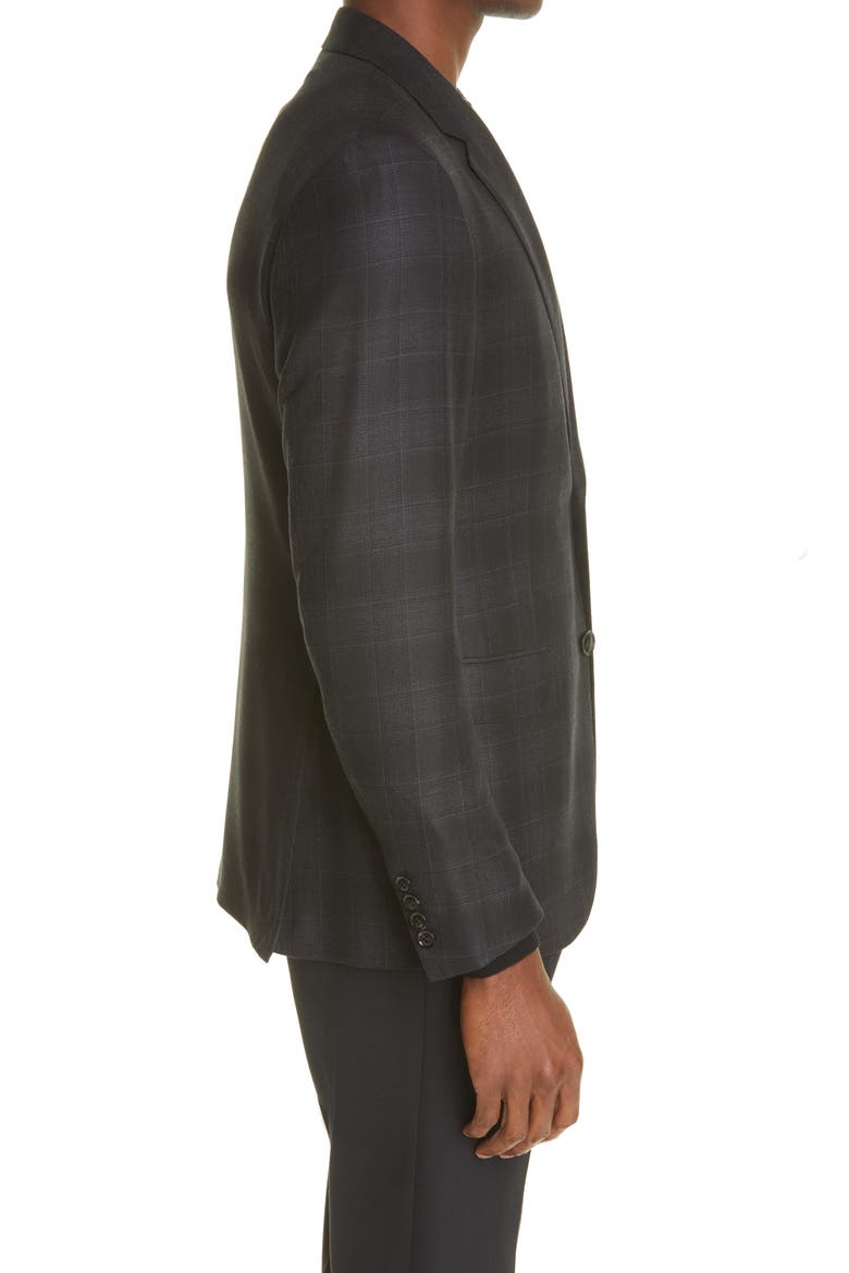 Glen Plaid Wool Sport Coat, Alternate, color, CHARCOAL
