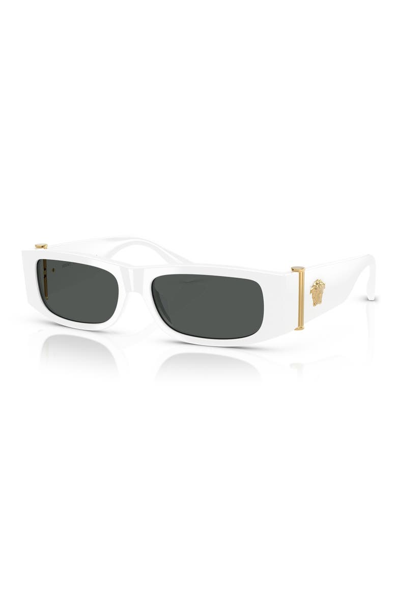 55mm Rectangular Sunglasses, Alternate, color, WHITE