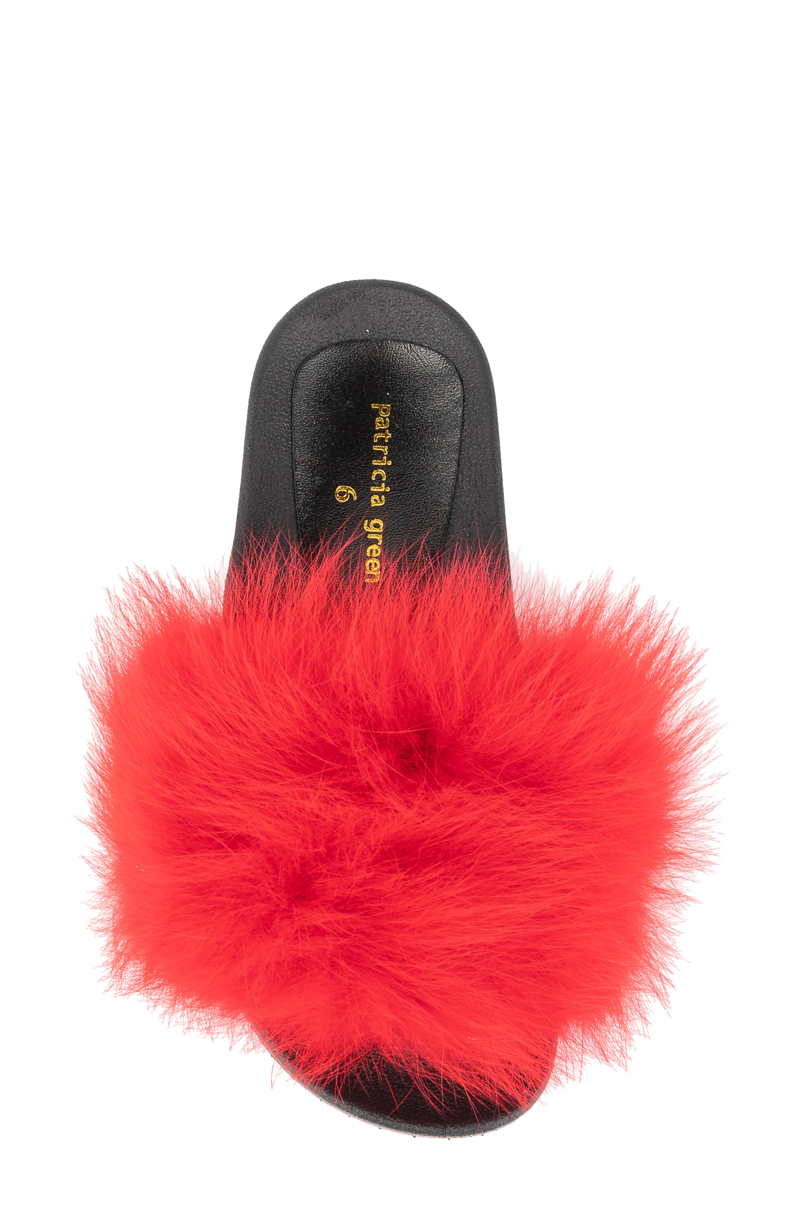 Foxy Genuine Fox Fur Slipper, Alternate, color, RED FUR