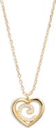 Argento Vivo Sterling Silver Heart Cubic Zirconia Initial Pendant Necklace