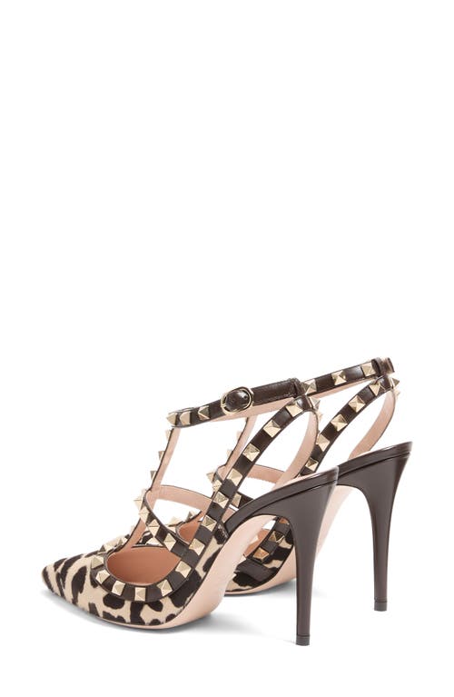 Valentino Garavani Rockstud Genuine Calf Hair T-strap Pump