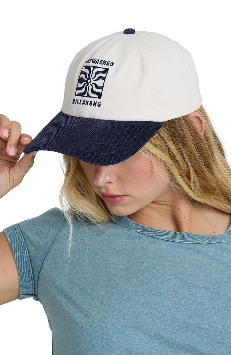 Billabong Embroidered Cotton Twill Baseball Cap, Alternate, color, Ink