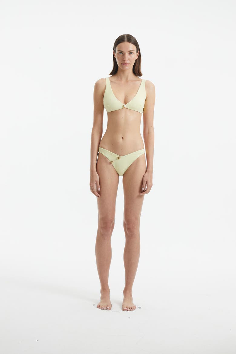 Aeron Mid Coverage Bikini Bottom, Alternate, color, Yellow