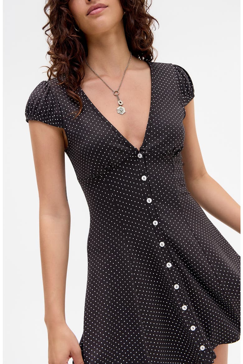 Kiki Polka Dot Fit & Flare Dress, Alternate, color, BLACK POLKA