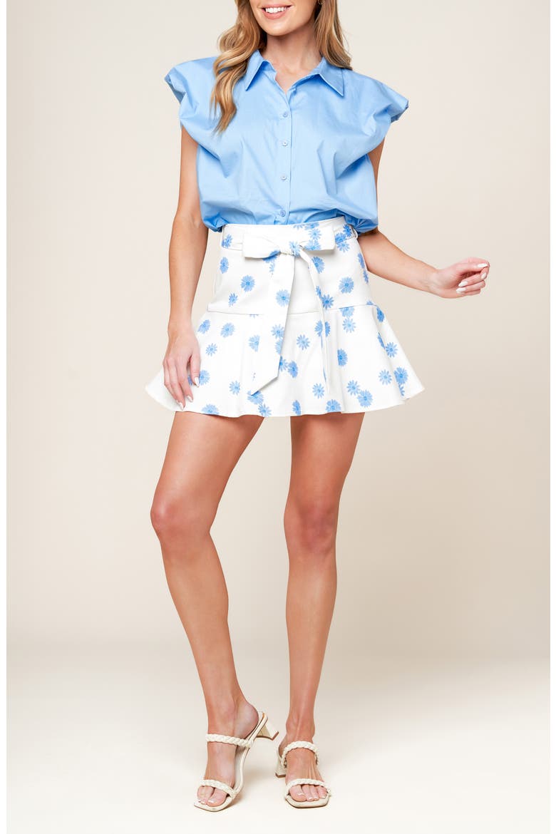 Bow Belt Skort, Alternate, color, WHITE BLUE