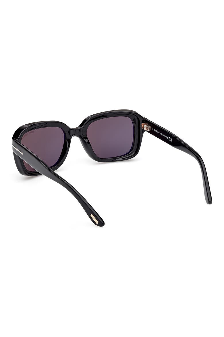 Natalia 52mm Square Sunglasses, Alternate, color, SHINY BLACK/ ECO/ SMOKE LENSES