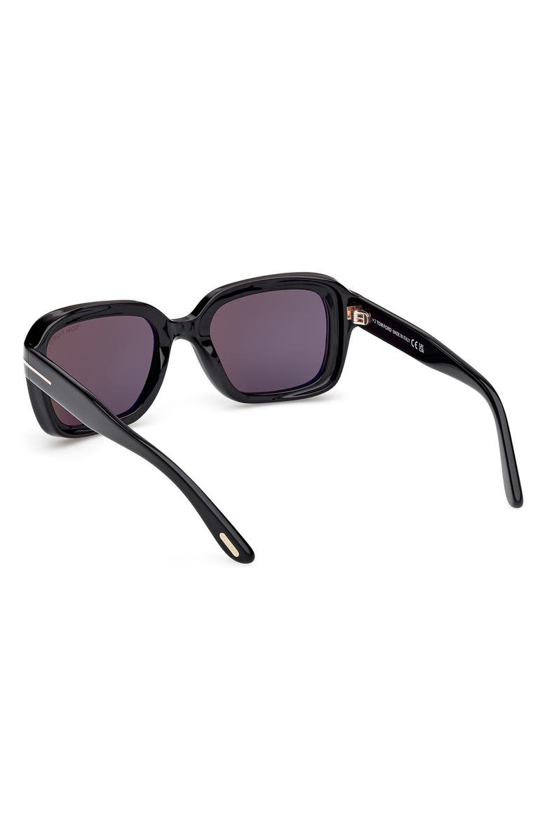 TOM FORD Natalia 52mm Square Sunglasses, Alternate, color, Shiny Black/ Eco/ Smoke Lenses