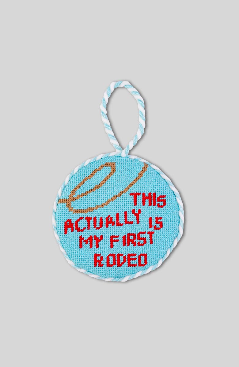 Furbish Needlepoint Ornament - First Rodeo, Main, color, Blue