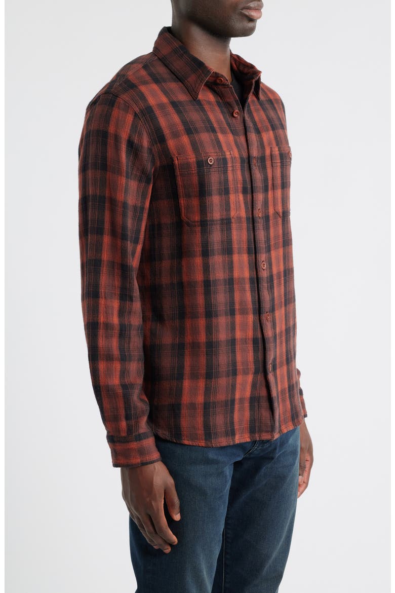 Mason Plaid Flannel Button-Up Shirt, Alternate, color, BURGUNDY MULTI