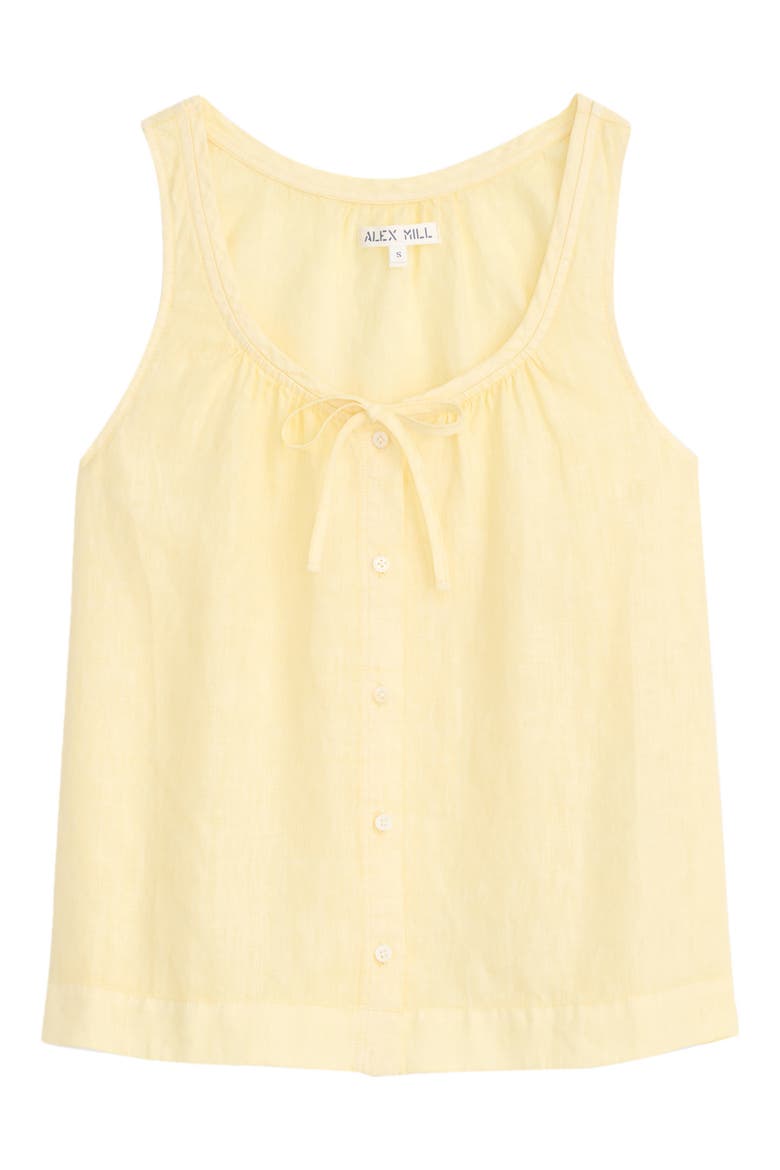 Sidney Sleeveless Linen Button-Up Top, Alternate, color, DOUBLE CREAM