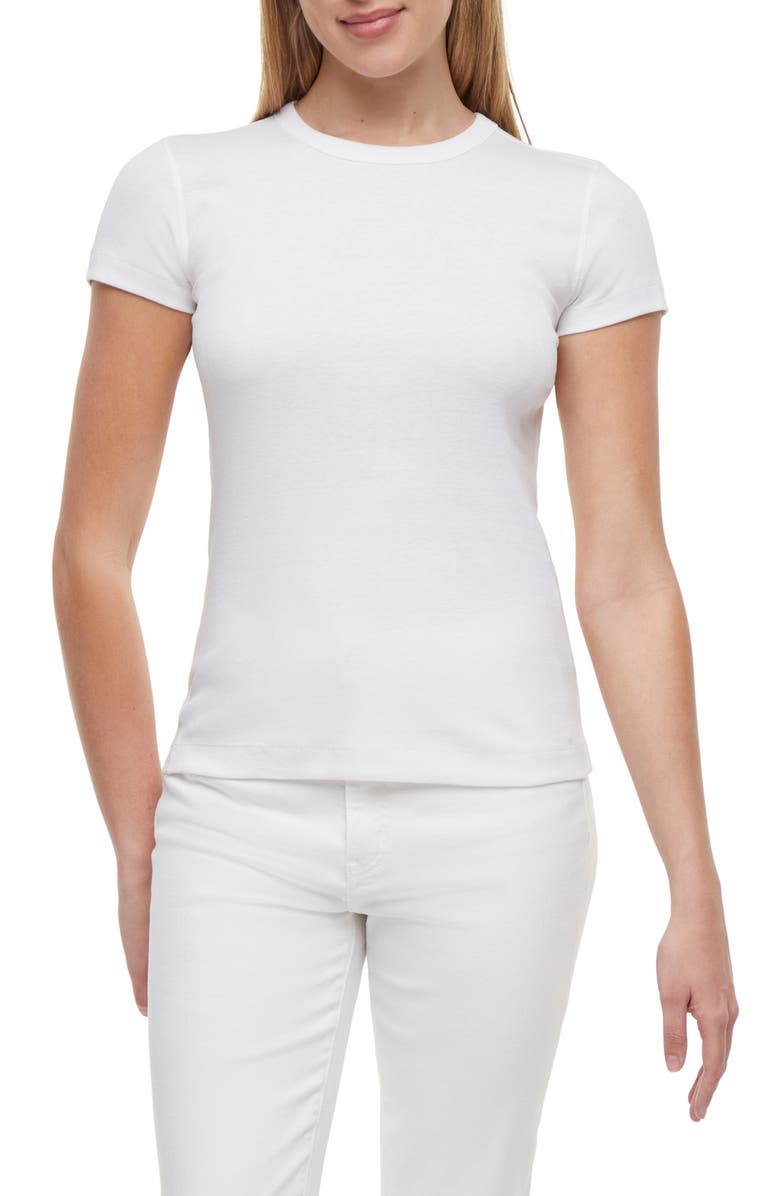 Three Dots Cotton Rib T-Shirt, Main, color, White