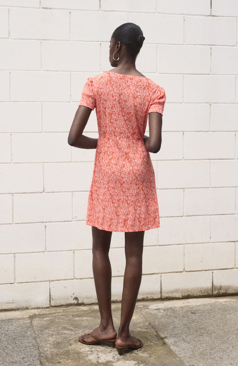 MANGO Print Dress, Alternate, color, Coral Red