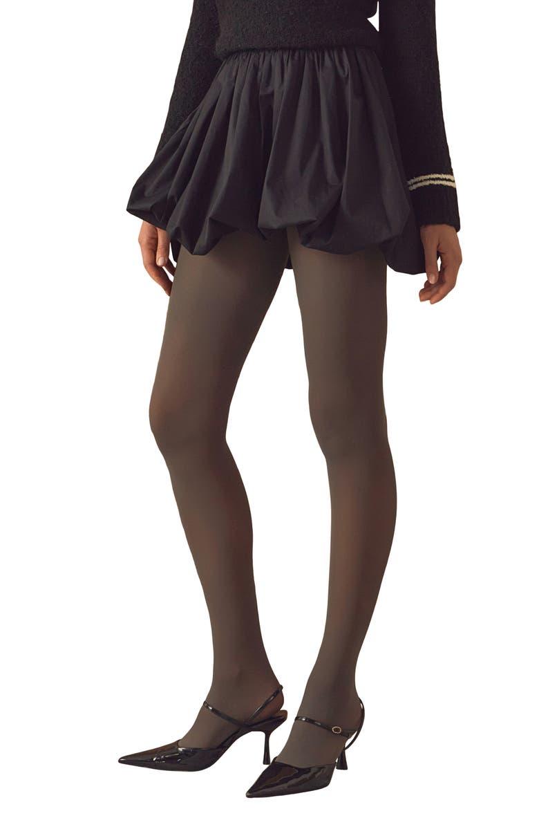 Endless Rose High Waist Bubble Miniskirt, Alternate, color, Black