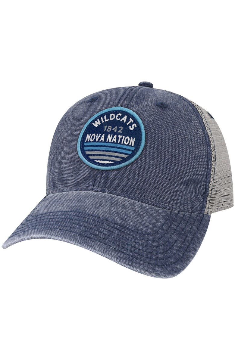 LEGACY ATHLETIC Men's Navy Villanova Wildcats Sunset Dashboard Trucker Snapback Hat, Main, color,