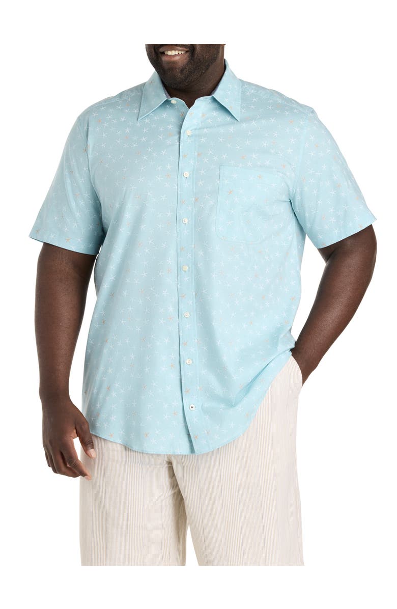Nautica Big & Tall Starfish Printed Sport Shirt, Main, color, Bchballblu