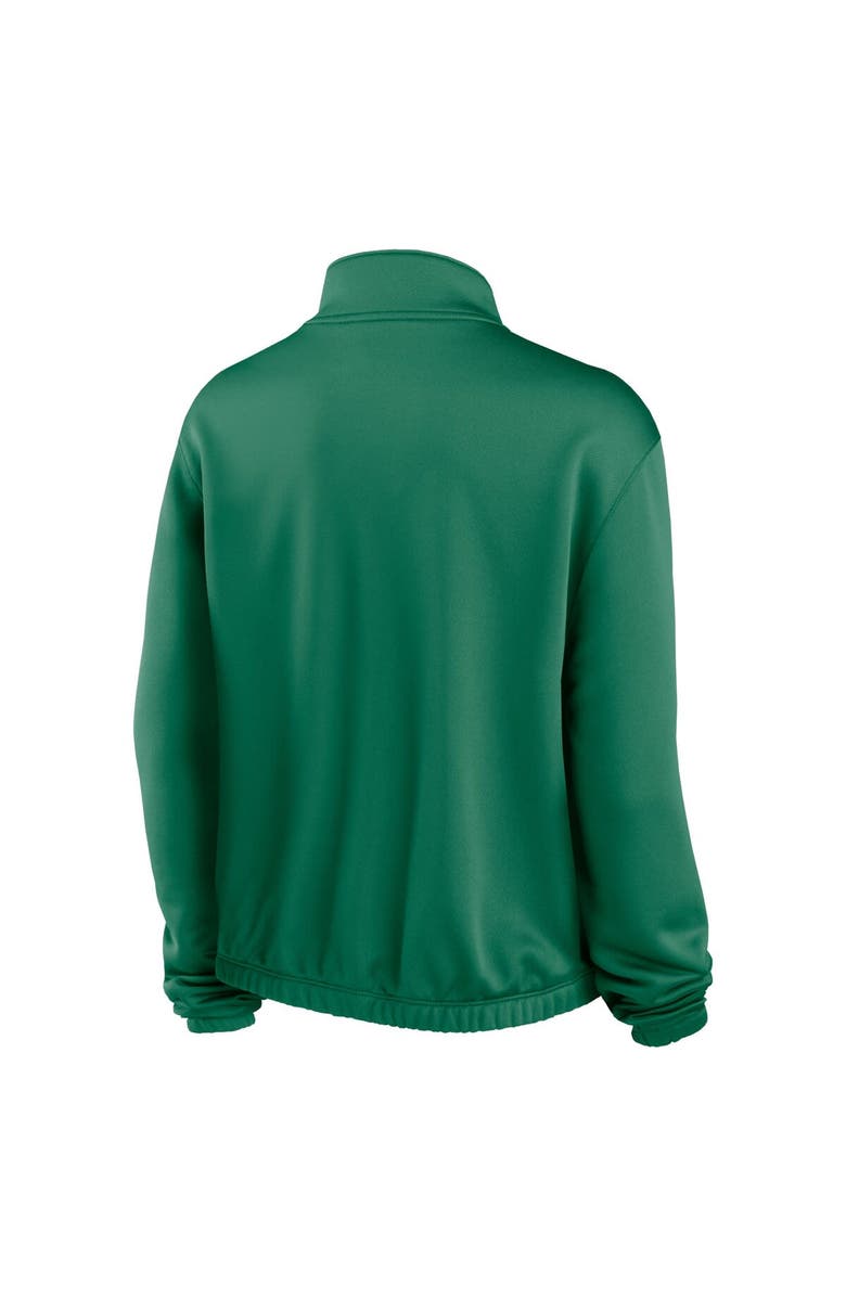 Nike Women's Nike Green Oakland Athletics Rewind Splice Half-Zip Semi-Cropped Bubble Hem Sweatshirt, Alternate, color, Green