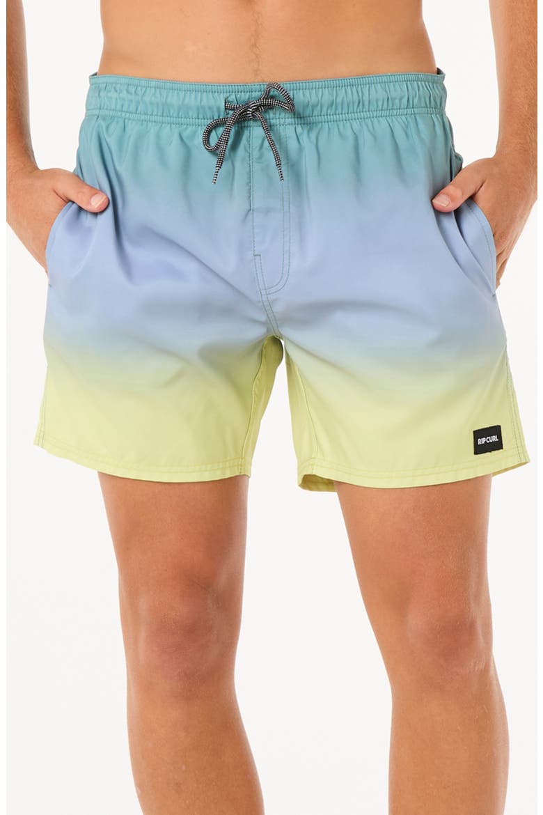 Laze Fade Volley Swim Trunks, Main, color, BLUE LAGOON