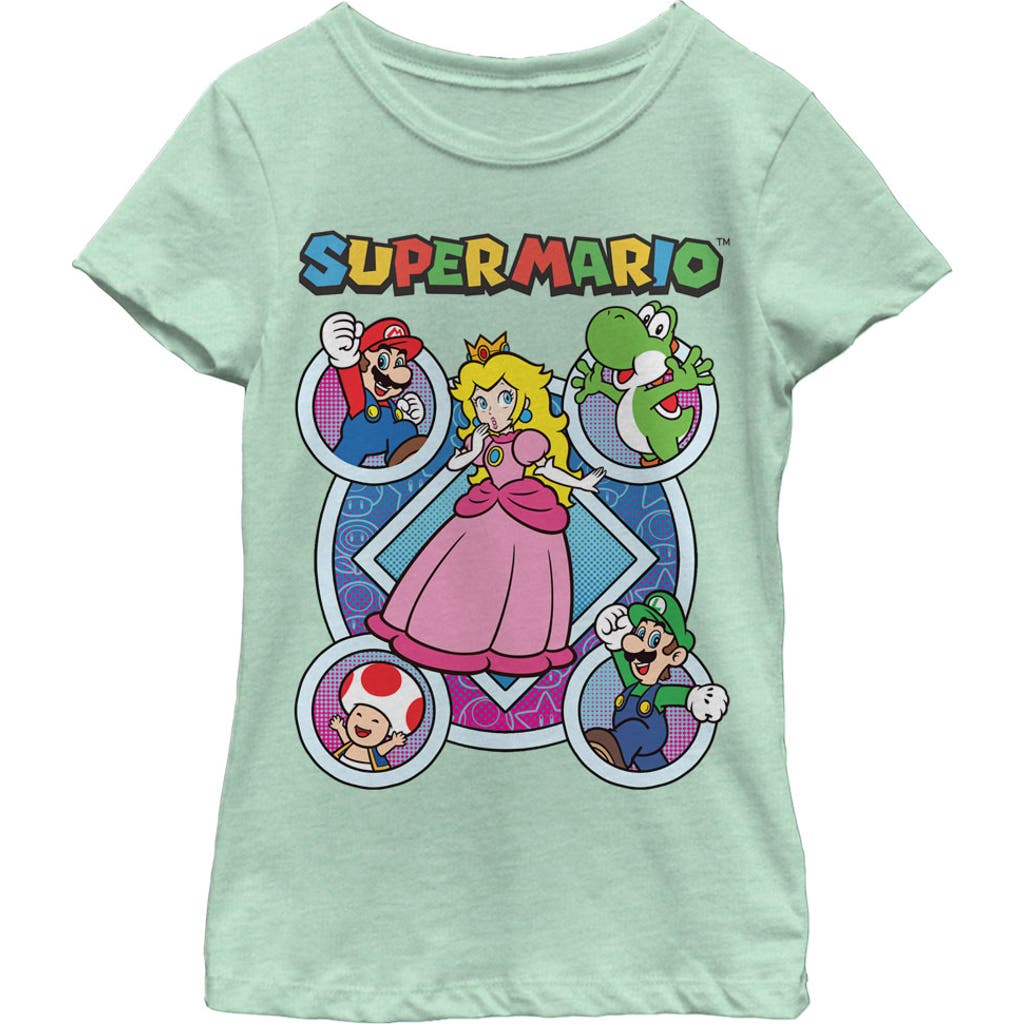 Girl's Nintendo Super Mario Princess Peach Friends  Graphic T-Shirt in Mint  product