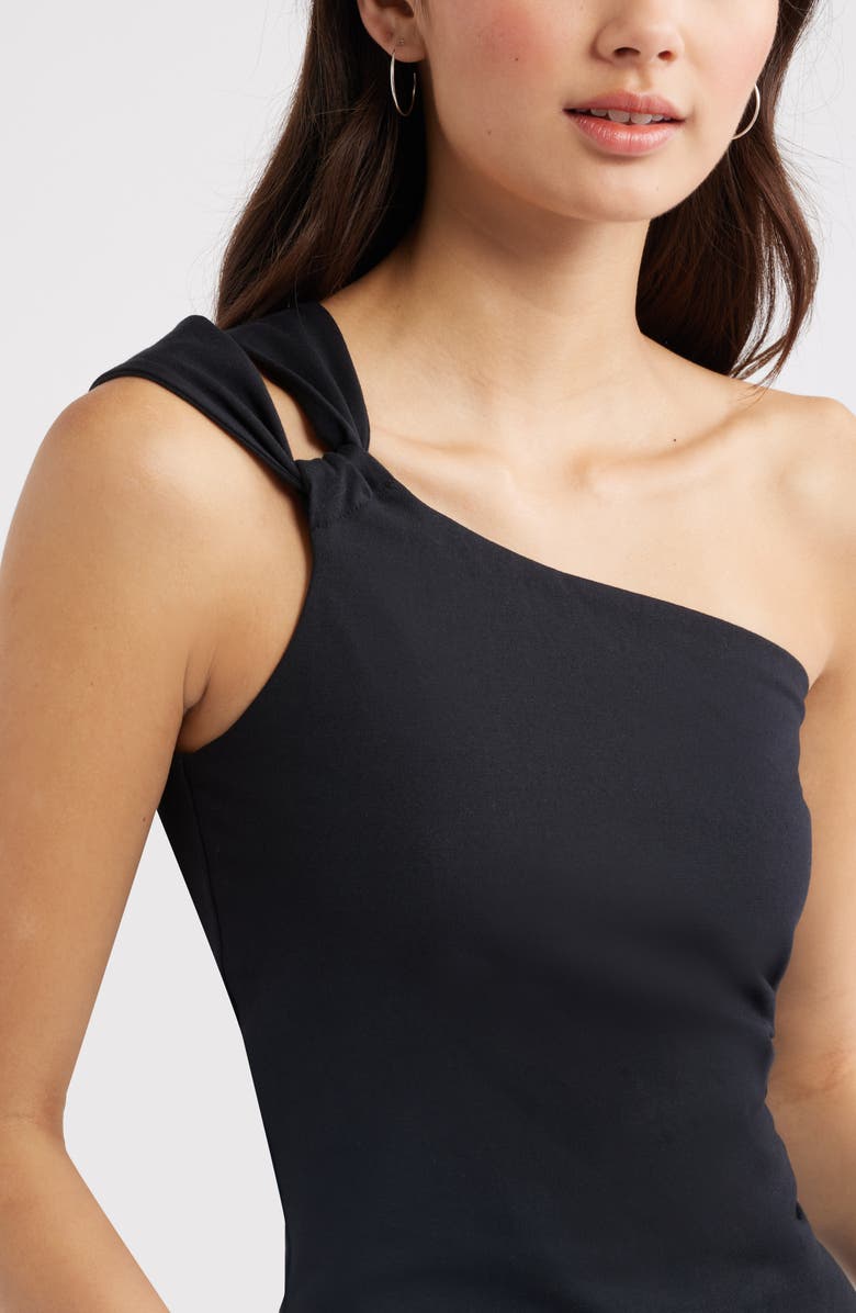 BP. Knit One-Shoulder Tank, Alternate, color, Black