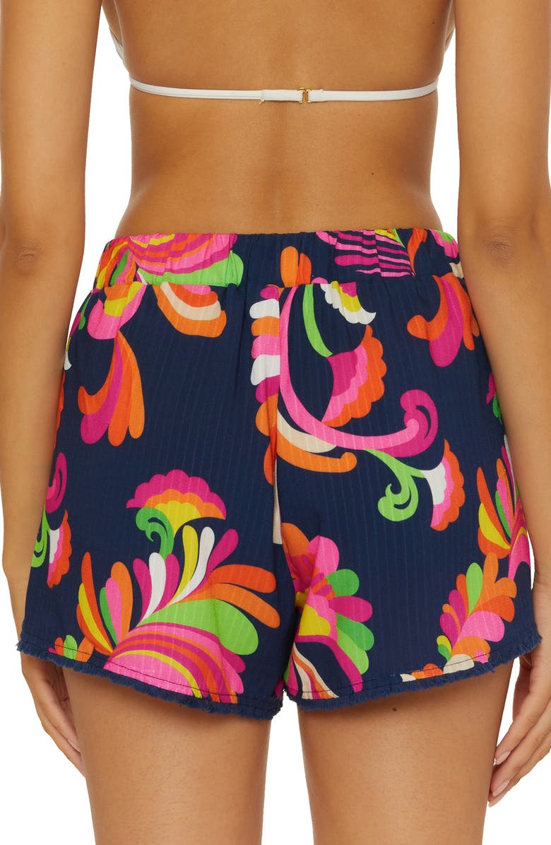 Trina Turk Poolside Swirl Cover-Up Shorts, Alternate, color, 