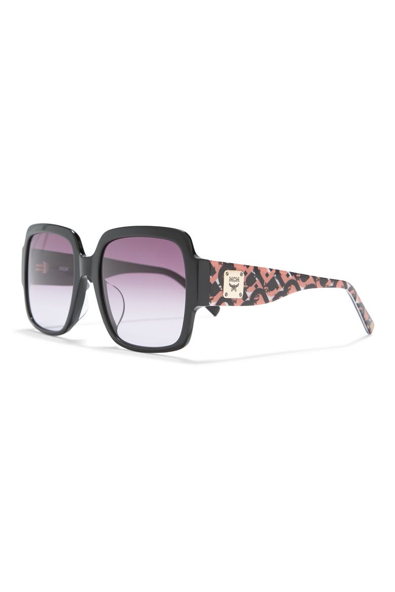 57mm Butterfly Sunglasses, Alternate, color, BLACK