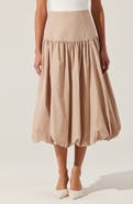 ASTR the Label Laryn Bubble Hem Cotton Midi Skirt
