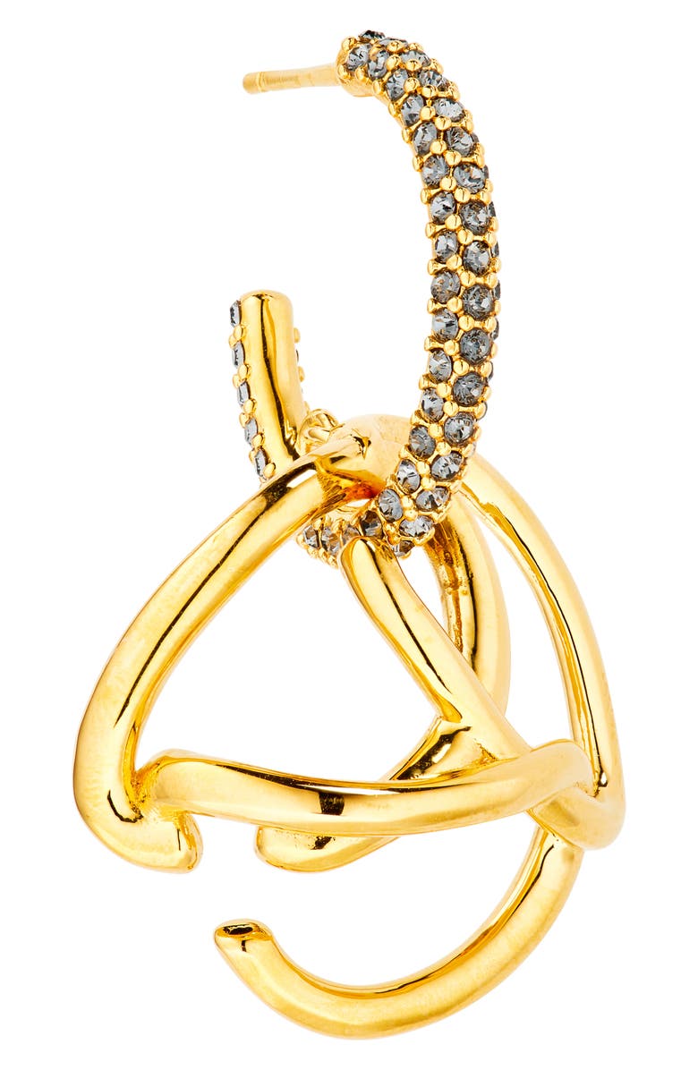 Oscar de la Renta Braided 'O' Drop Hoop Earrings, Alternate, color, Smoke