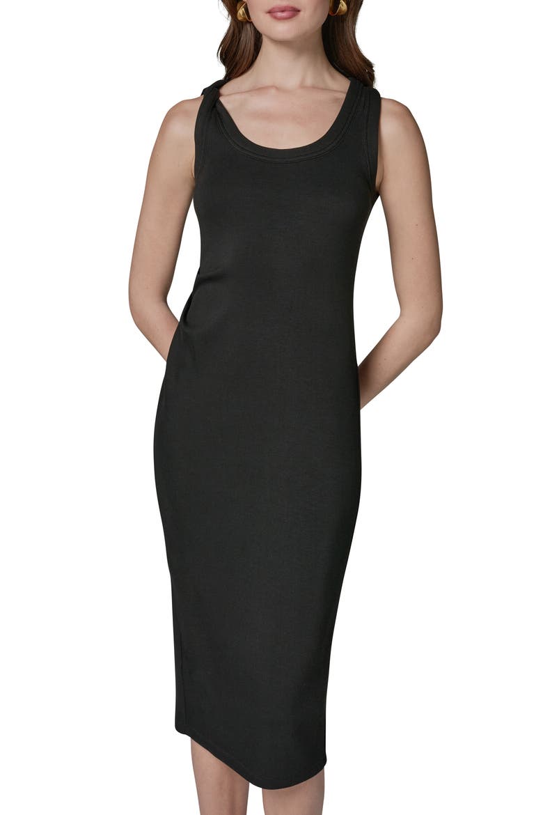 Sleeveless Body-Con Midi Dress, Main, color, BLACK