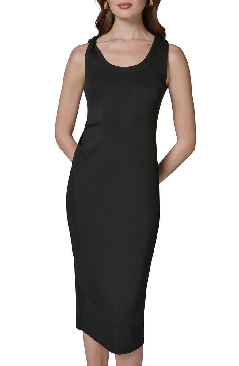 DONNA KARAN WEEKEND Sleeveless Body-Con Midi Dress, Main, color, Black