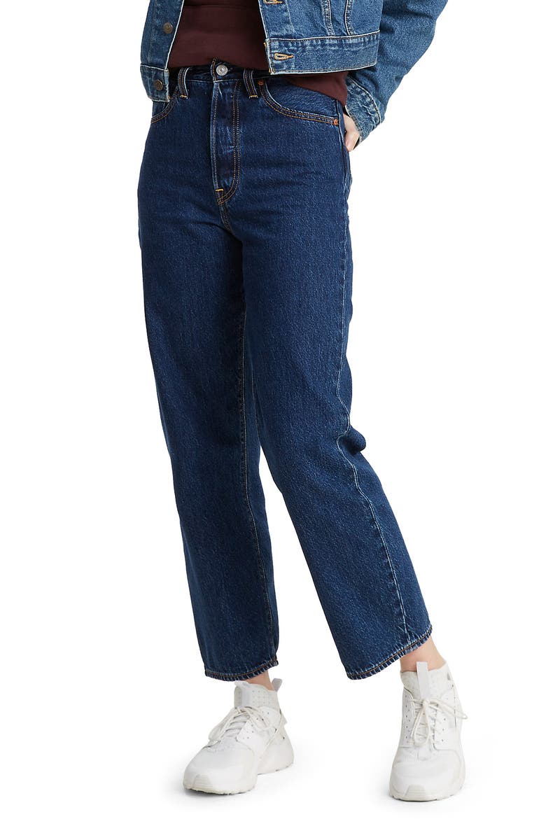 Levi’s® Ribcage High Waist Ankle Straight Leg Jeans, Main, color, NOE DARK MINERAL