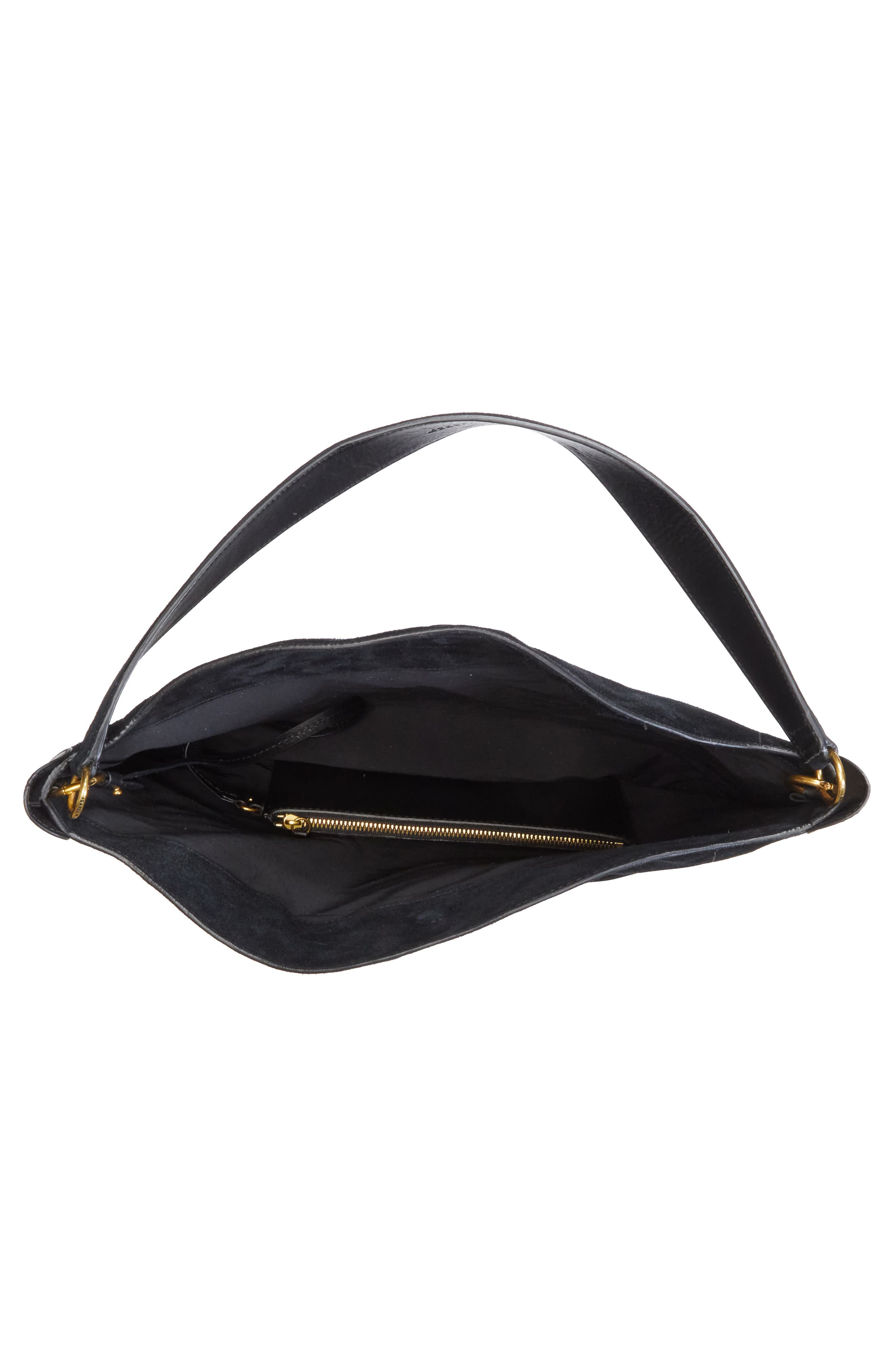 Oskan Suede Hobo Bag, Alternate, color, DARK MIDNIGHT
