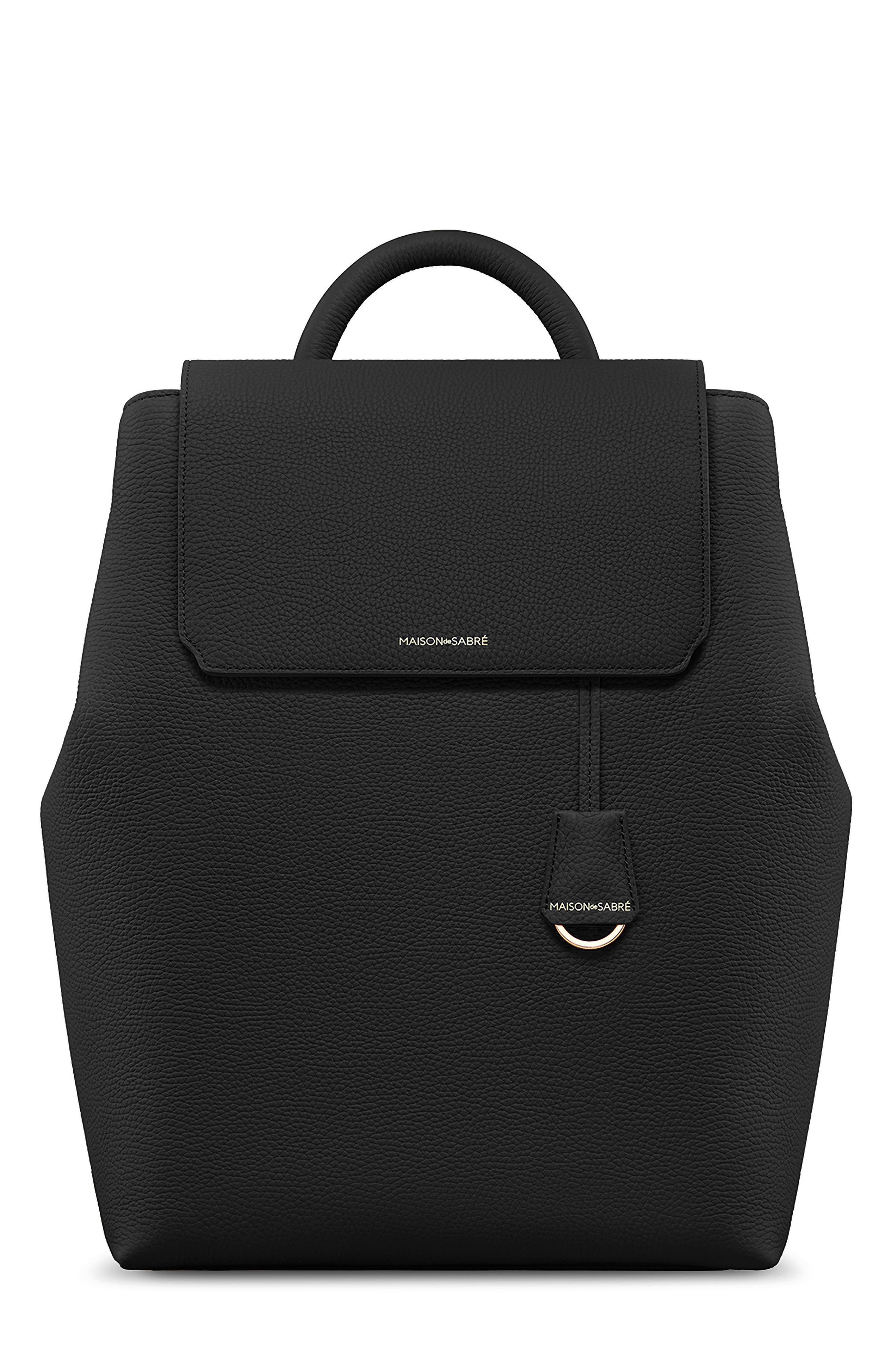 MAISON de SABRÉ The Medium Soft Backpack, Main, color, Black Caviar