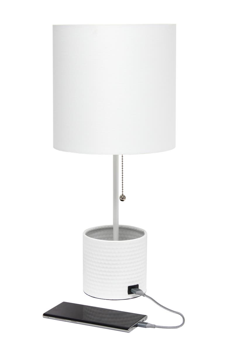 LALIA HOME Simple Designs Hammered Metal Lamp, Alternate, color,