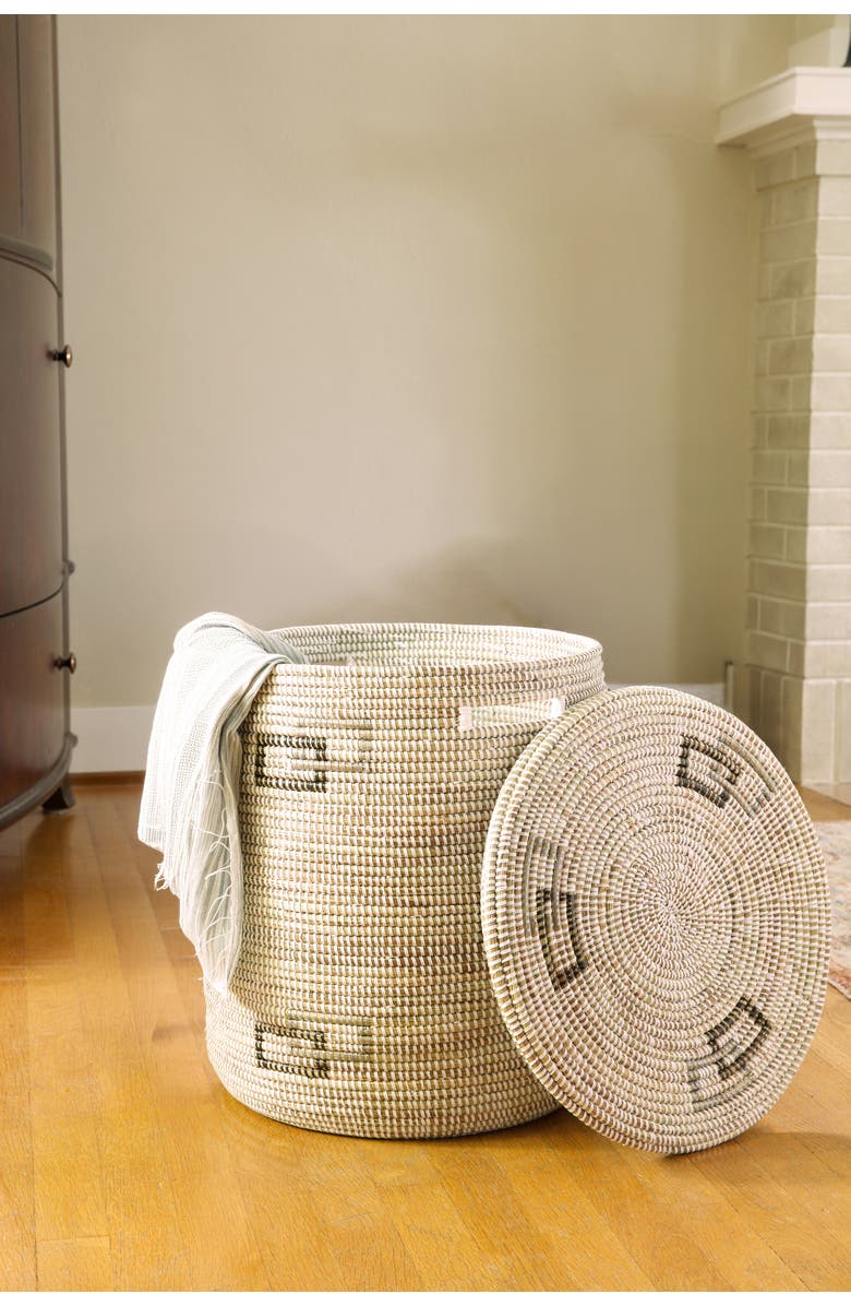 African Modern Perfect Match Flat Lid Storage Basket, Alternate, color, Beige