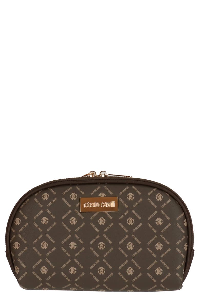 Roberto Cavalli Monogram Dome Cosmetic Case, Main, color, 