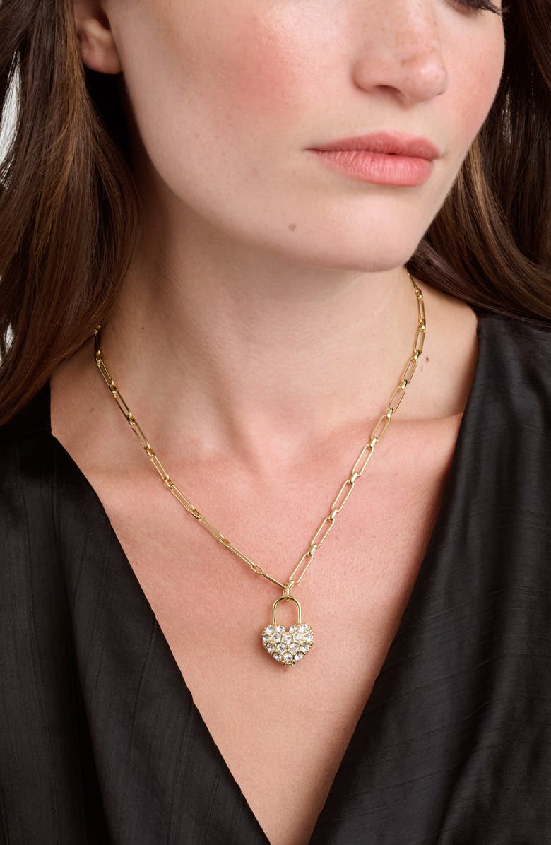 Ted Baker Paris Statement Pavé Crystal Padlock Pendant Necklace, Alternate, color,