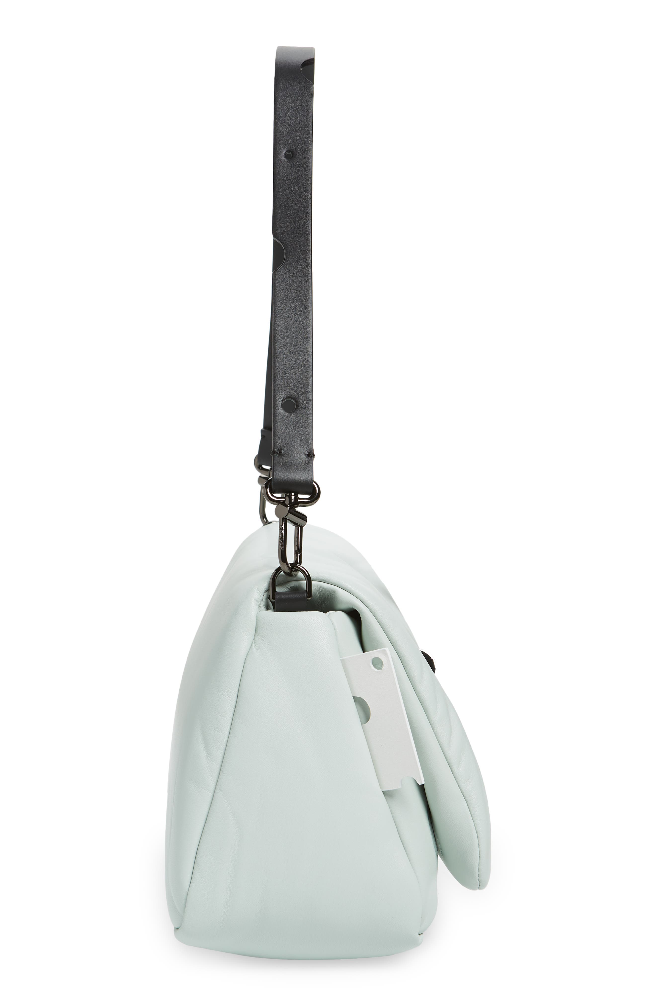 Off-White Nailed Slouchy 30 Leather Clutch, Alternate, color, 