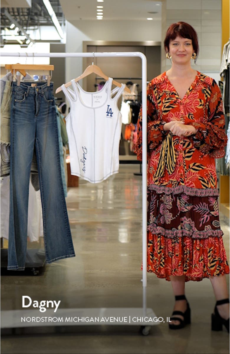 Women's WEAR by Erin Andrews White Los Angeles Dodgers Contrast Stitch Tank Top, sales video thumbnail