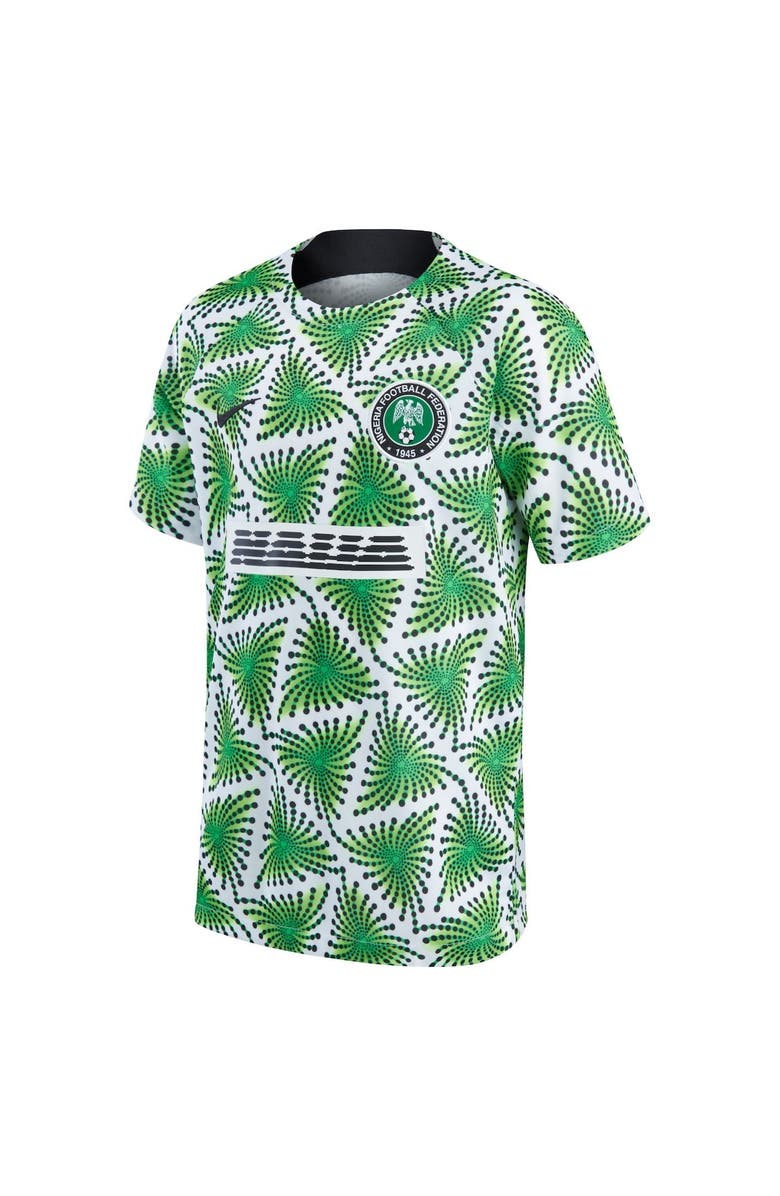 Nike Youth Nike White Nigeria National Team Pre-Match Top, Alternate, color, Green