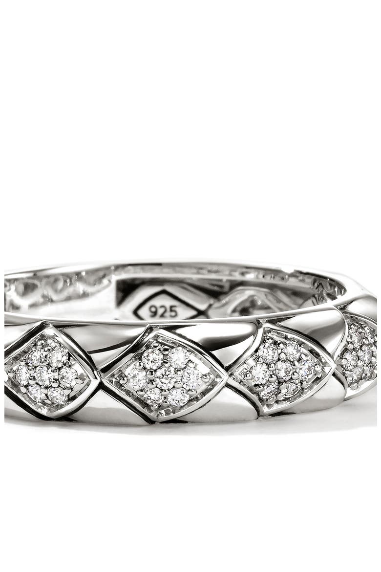 Naga Sterling Silver & Diamond Band Ring, Alternate, color, SILVER