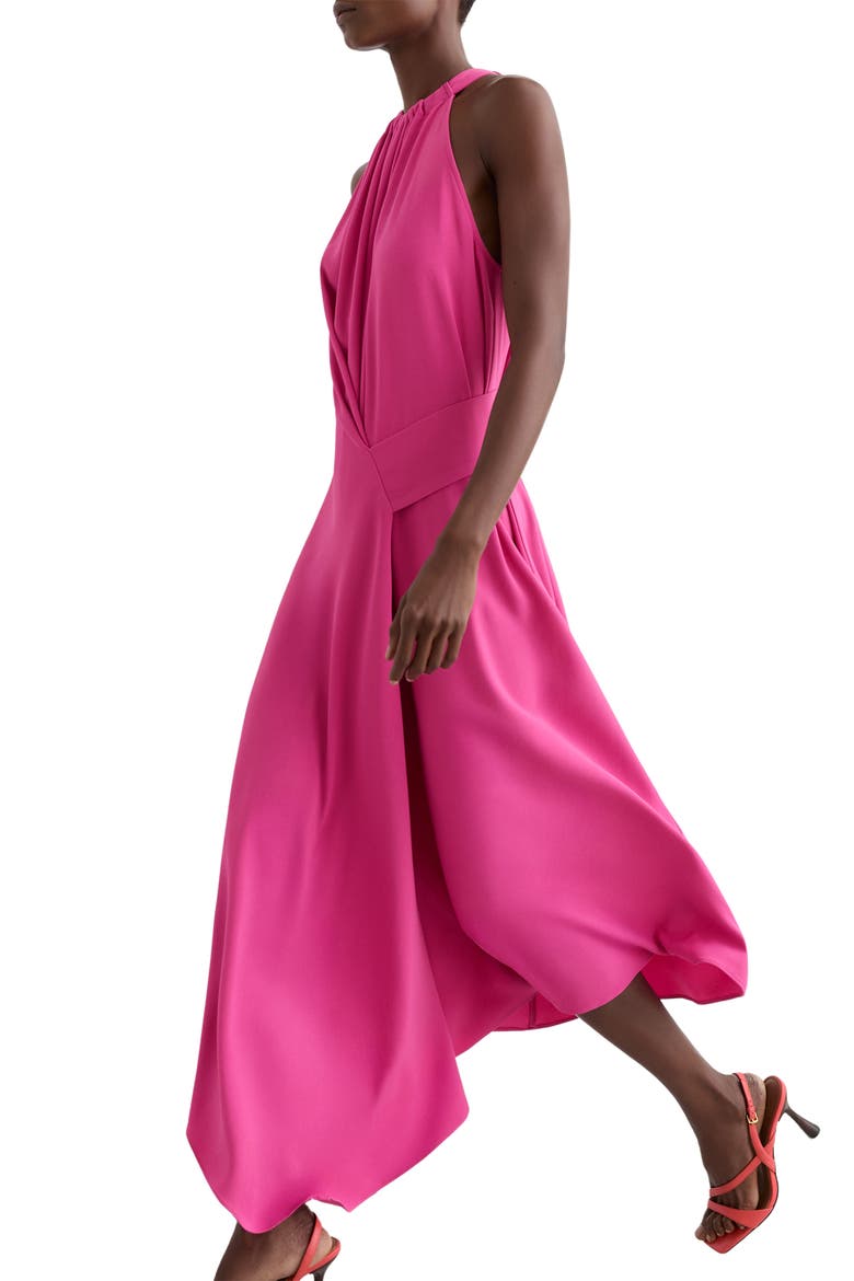 Maeve Sleeveless Asymmetric Midi Dress, Alternate, color, RASPBERRY PINK