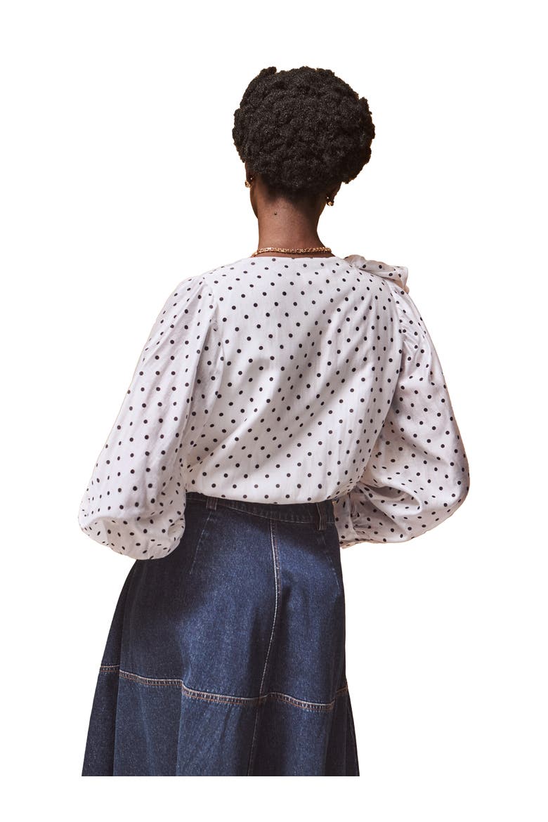 Mini Spot Frill Detail Bodysuit, Alternate, color, White