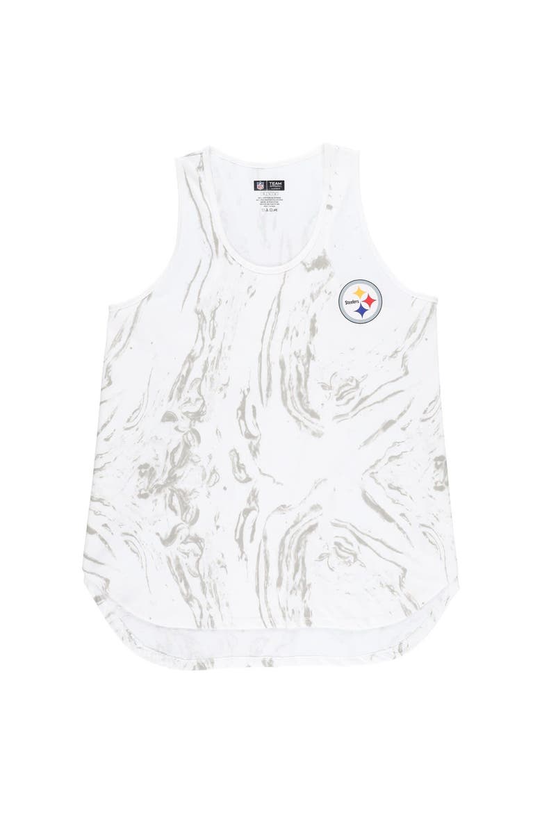 Women's Concepts Sport White Pittsburgh Steelers Plus Size Quartz Tank Top & Shorts Set, Alternate, color, White