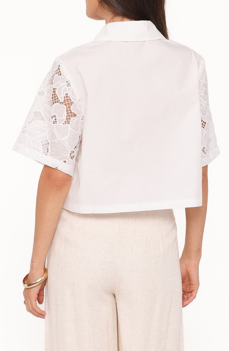 Petal & Pup Fidelma Floral Cutwork Embroidery Button-Up Shirt, Alternate, color, White