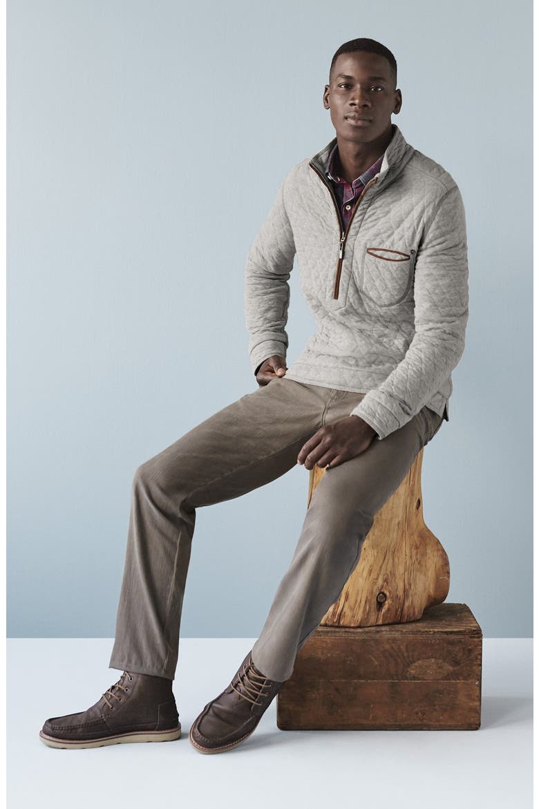'Greenwich' Reversible Quilted Half Zip Pullover, Alternate, color, SMOKE GREY HEATHER