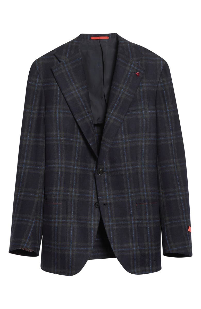 ISAIA Marechiaro Plaid Wool & Cashmere Sport Coat, Alternate, color, Blue