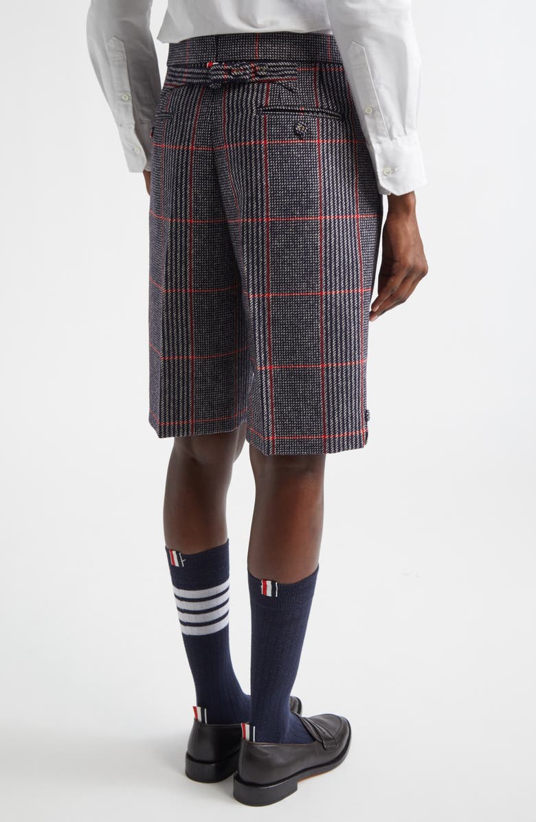 Thom Browne Glen Plaid Backstrap Bermuda Shorts, Alternate, color, Red/Blue/White